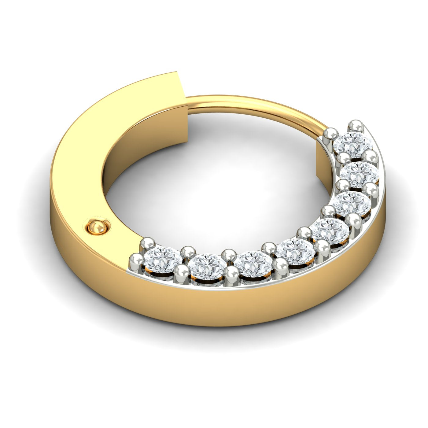 Side Diamonds Nose Ring