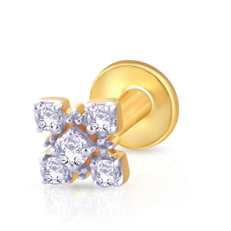 Square Motif 0.09 Carat Nose Stud