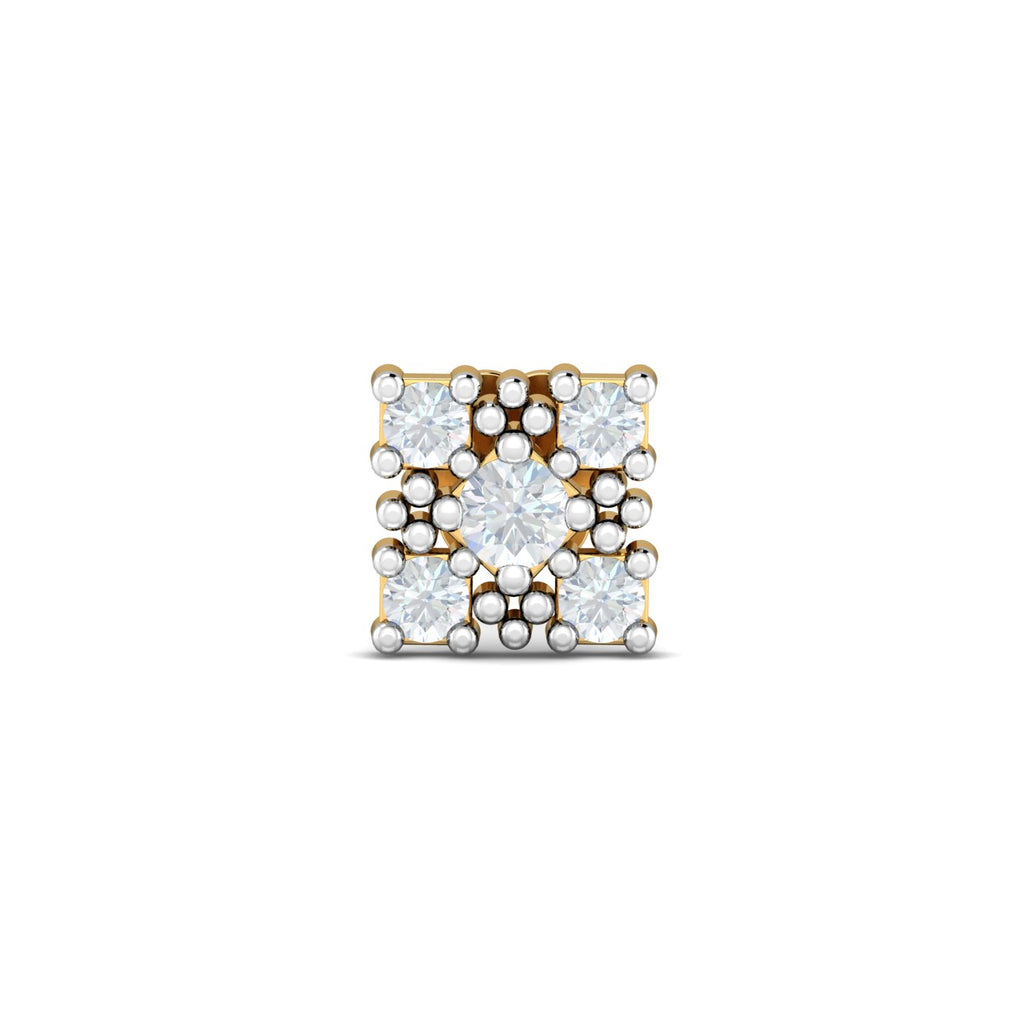 Square Motif 0.09 Carat Nose Stud