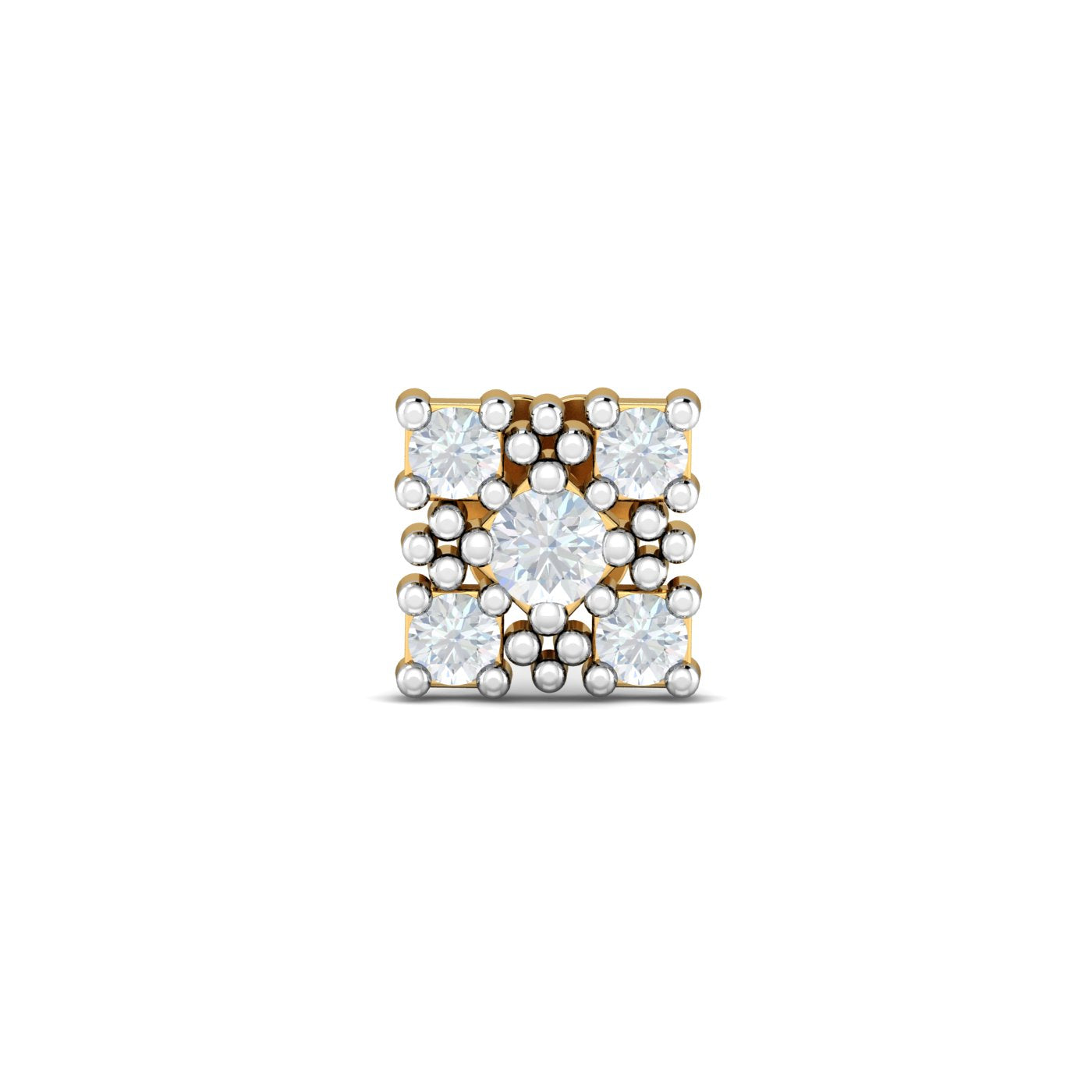 Square Motif 0.09 Carat Nose Stud
