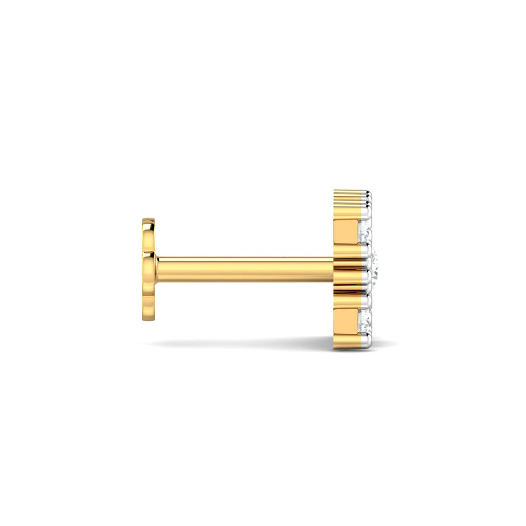 Square Motif 0.09 Carat Nose Stud