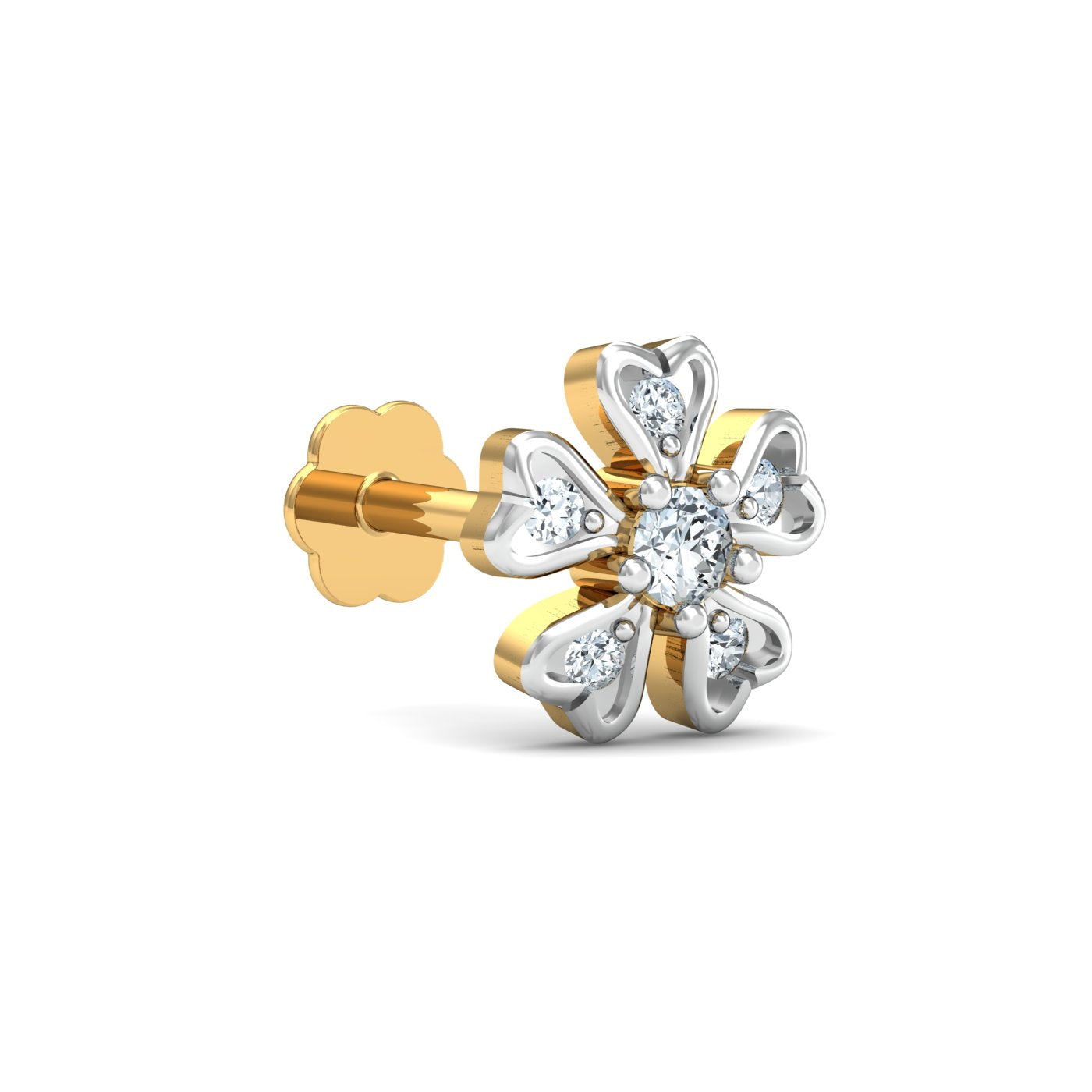 Cinquefoil Diamond Nose Stud