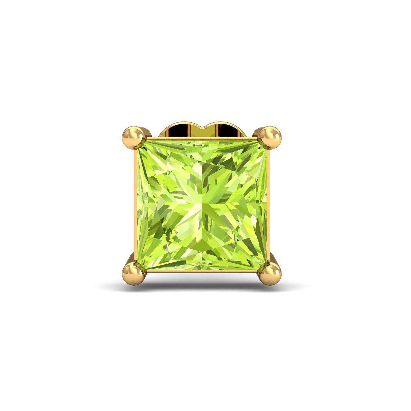 Tiny Square Peridot Nose Stud
