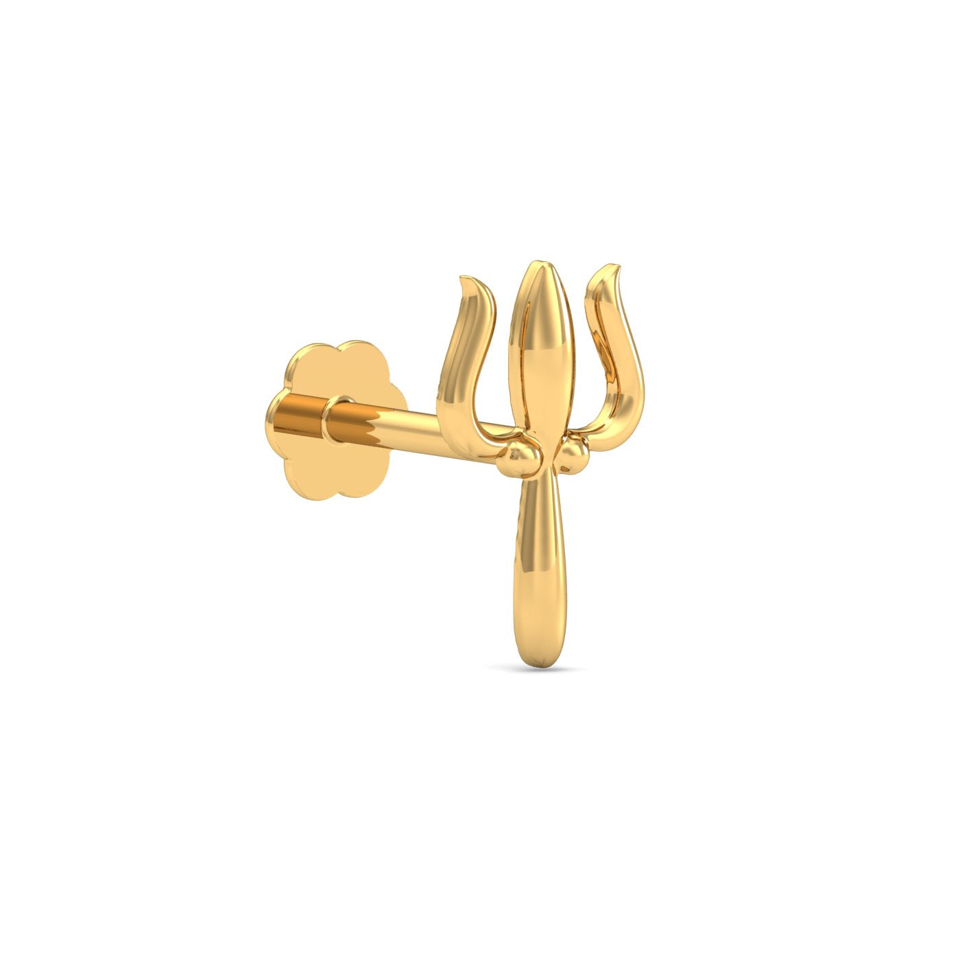 Trident Gold Nose Stud