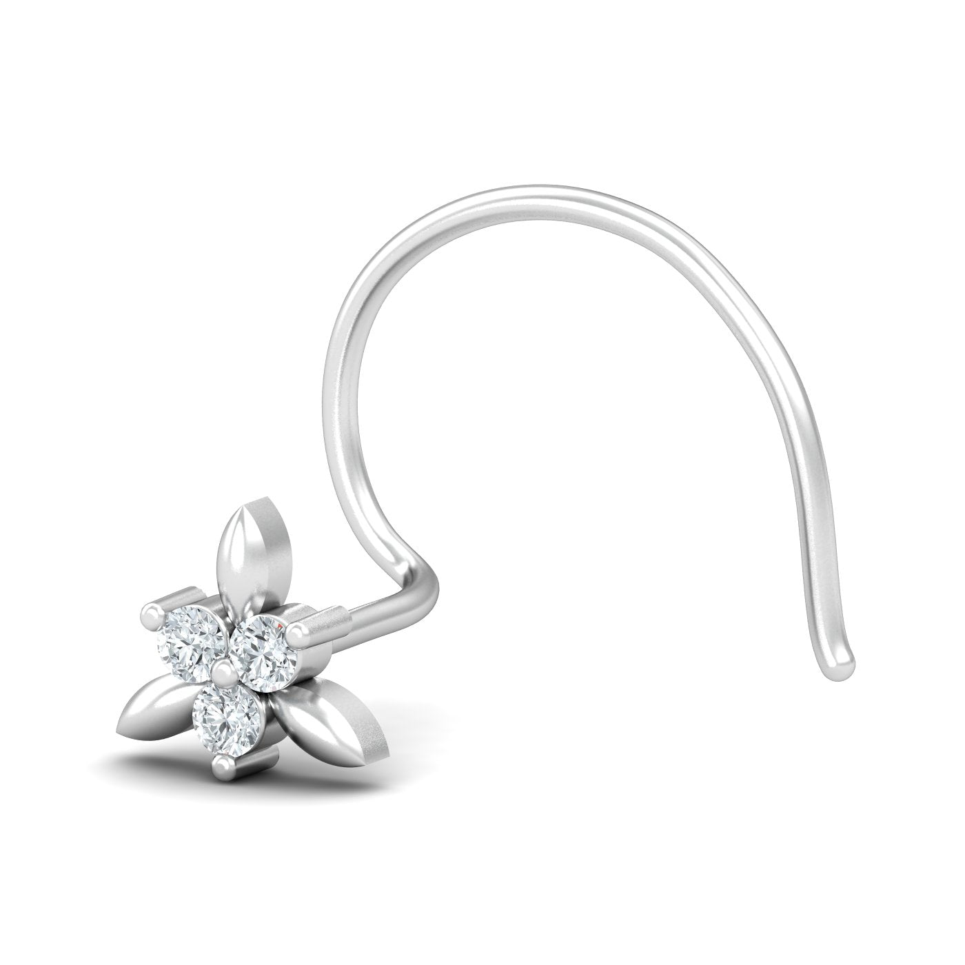 Triangular 0.03 Carat Nose Pin