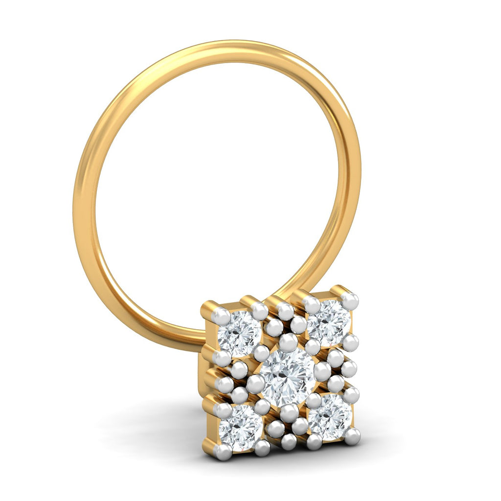 Square Motif 0.09 Carat Nose Pin