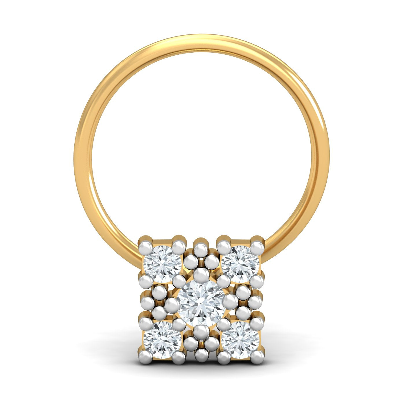 Square Motif 0.09 Carat Nose Pin