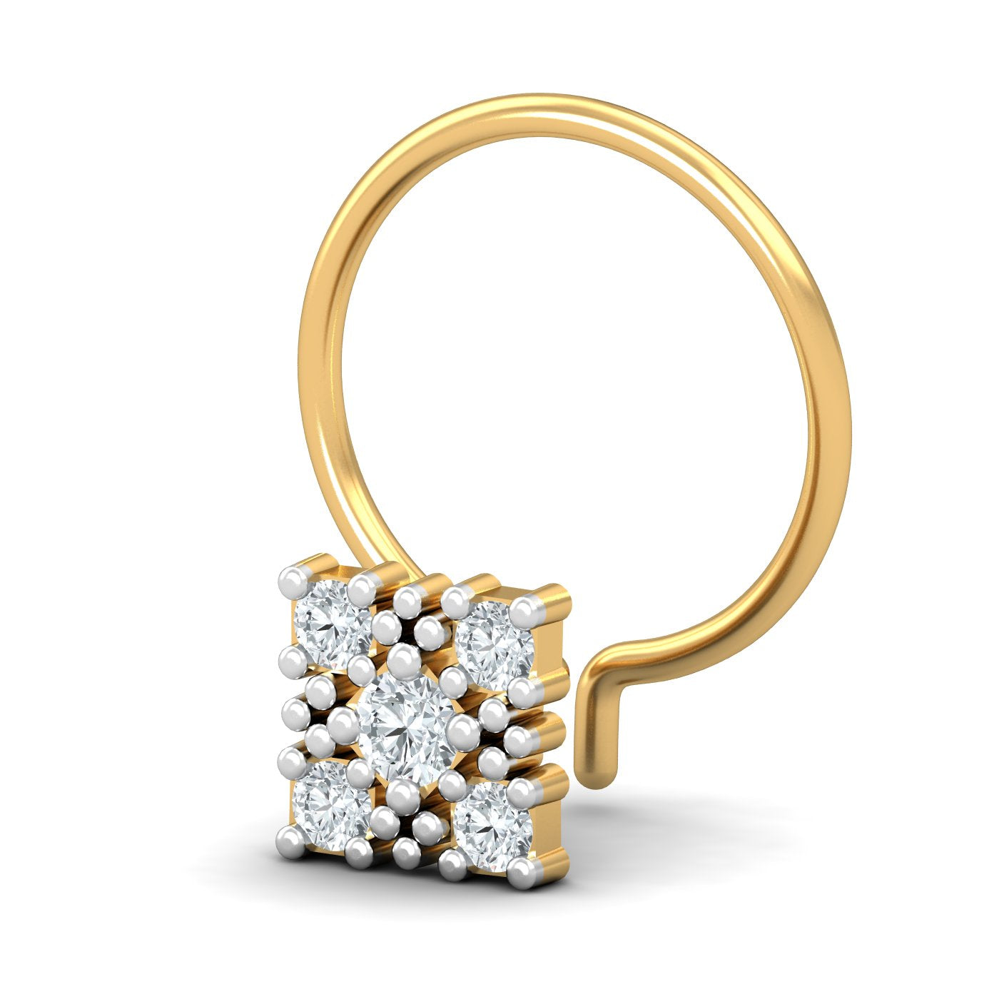 Square Motif 0.09 Carat Nose Pin