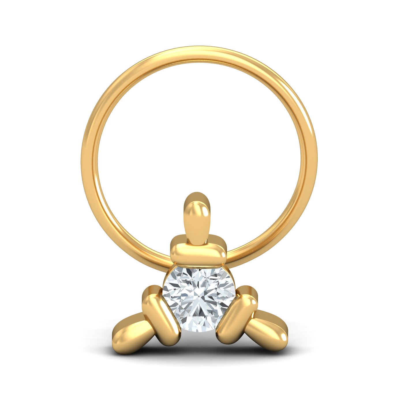 Triangular 0.11 Carat Nose Pin