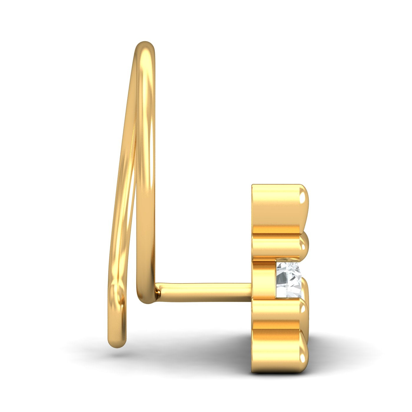 Triangular 0.11 Carat Nose Pin