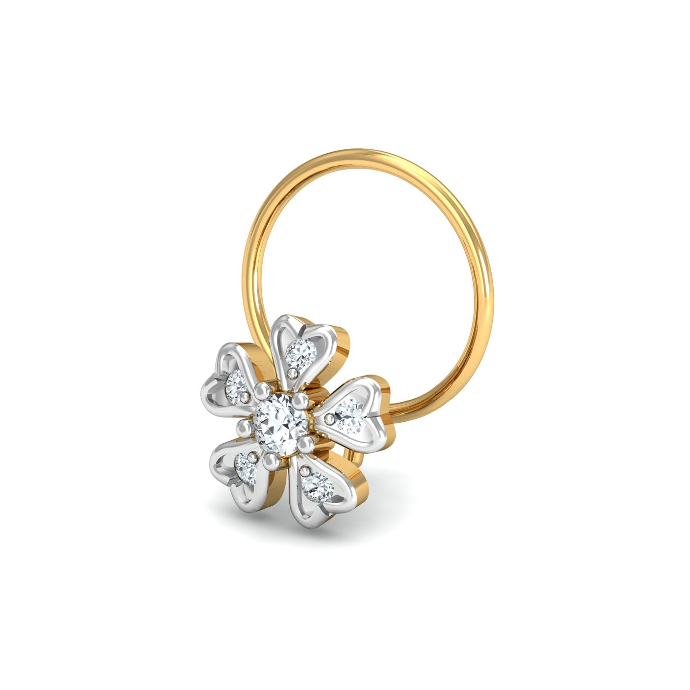 Cinquefoil Diamond Nose Pin