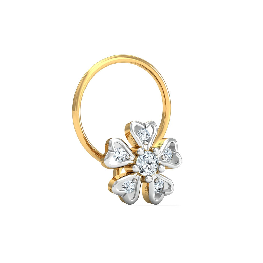 Cinquefoil Diamond Nose Pin