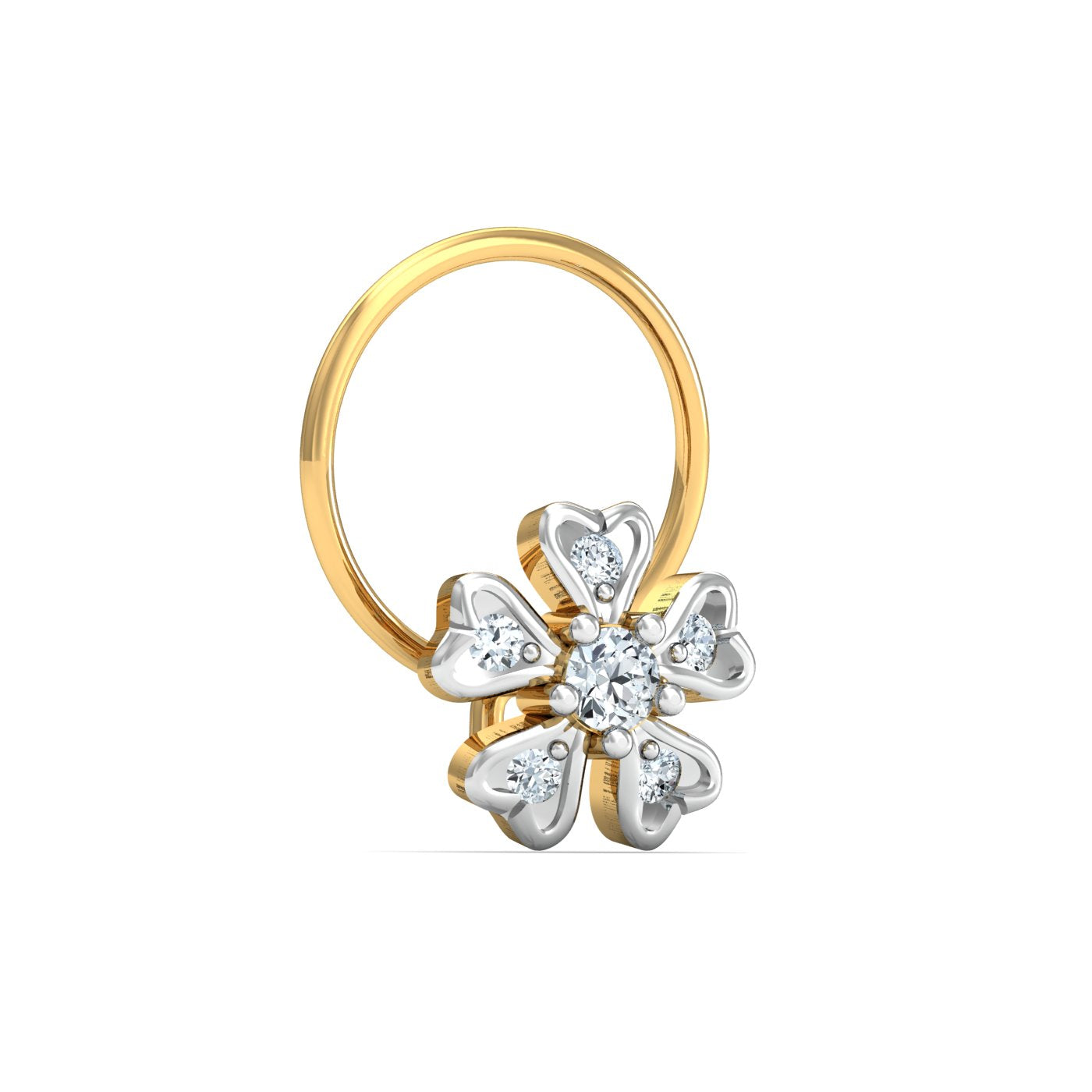 Cinquefoil Diamond Nose Pin