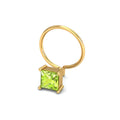 Tiny Square Peridot Nose Pin