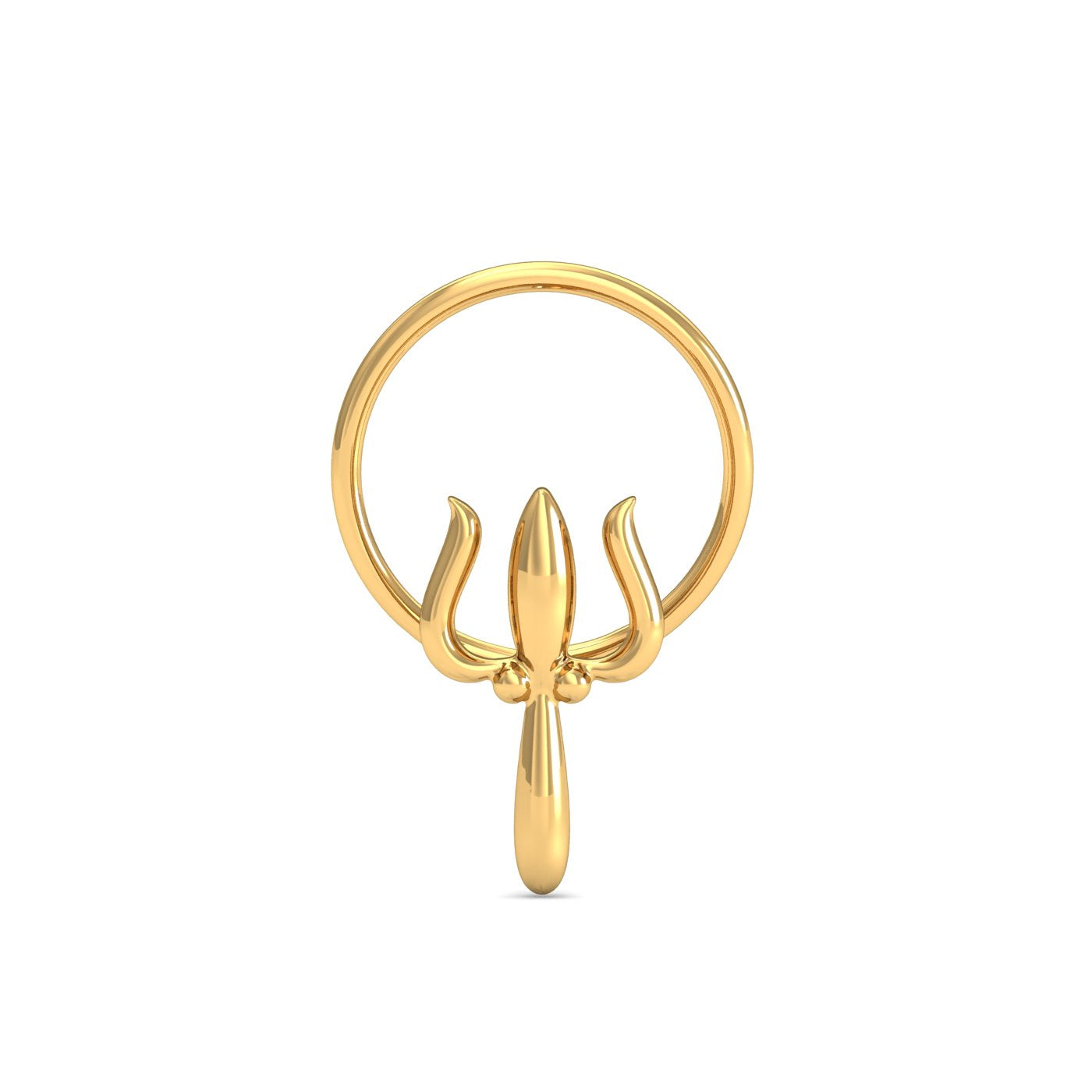Trident Gold Nose Pin