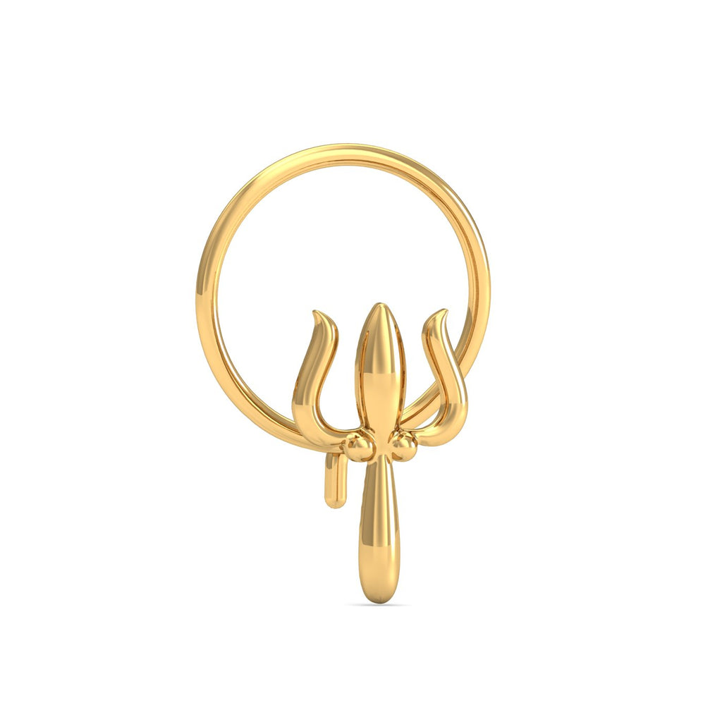 Trident Gold Nose Pin
