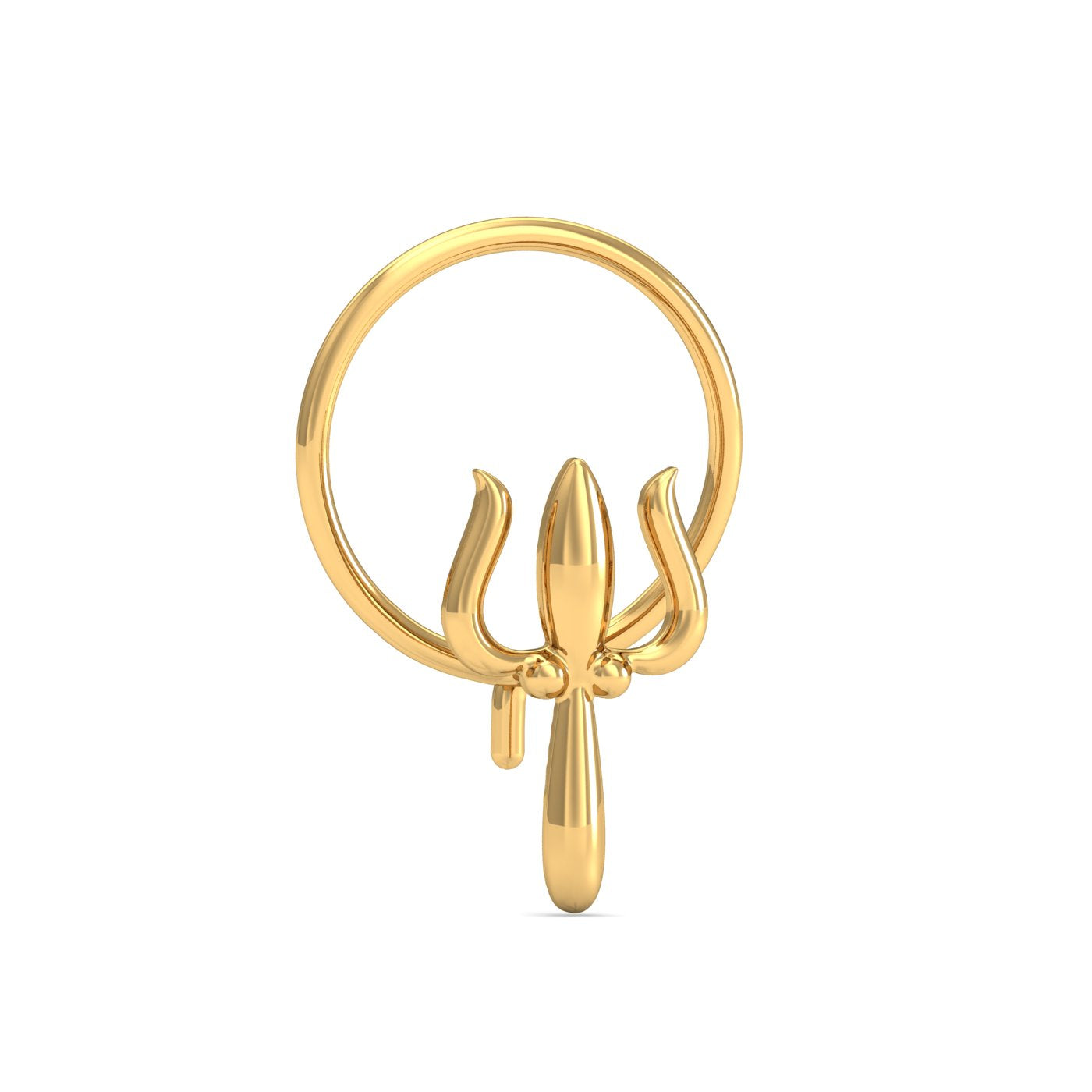 Trident Gold Nose Pin