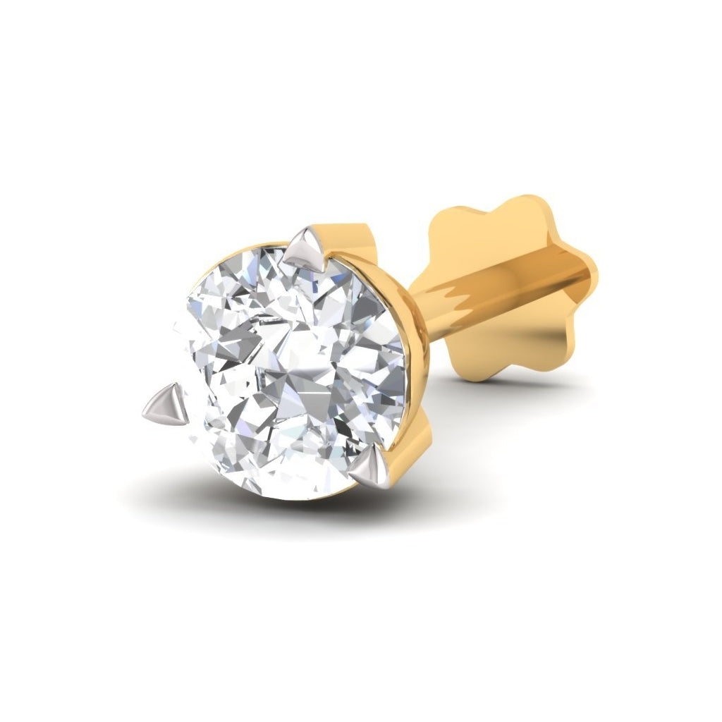0.09 Carat 3 Prongs Screw Nose Pin