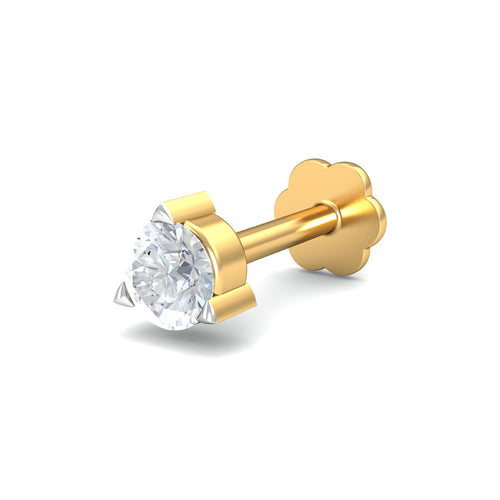0.07 Carat 3 Prongs Screw Nose Pin