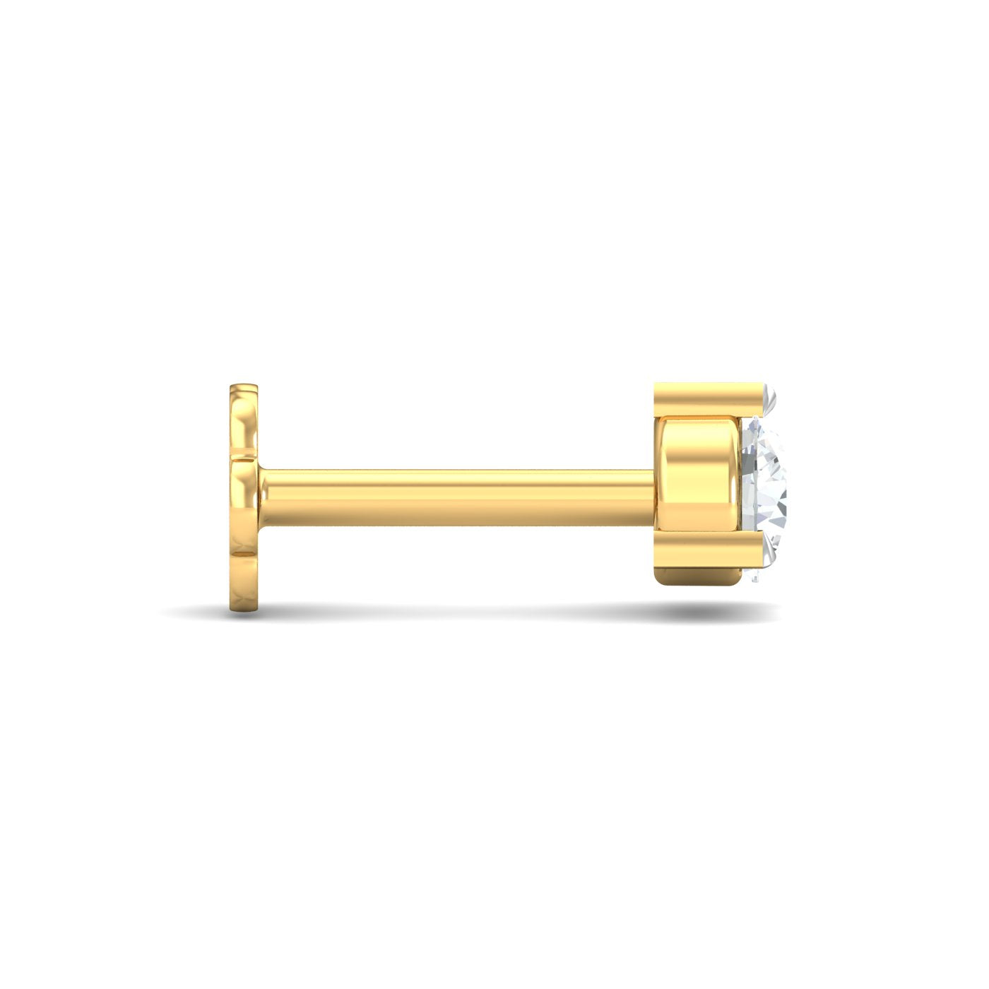 0.05 Carat 3 Prongs Screw Nose Pin