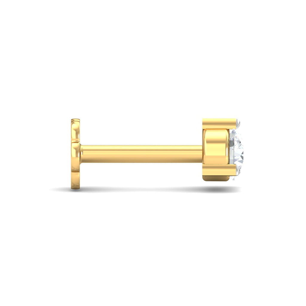 0.09 Carat 3 Prongs Screw Nose Pin