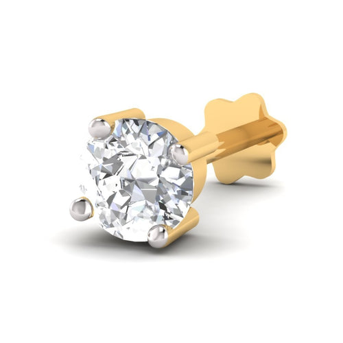 0.05 Carat 4 Prongs Screw Nose Pin