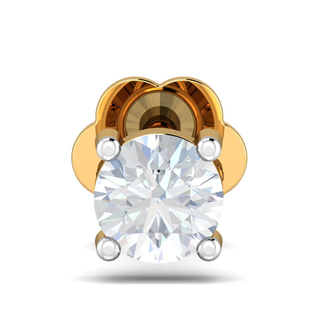 0.06 Carat 4 Prongs Screw Nose Pin