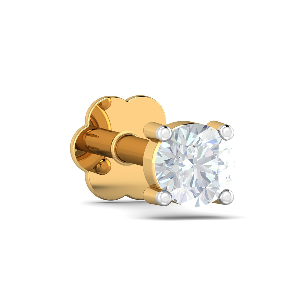 0.10 Carat 4 Prongs Screw Nose Pin