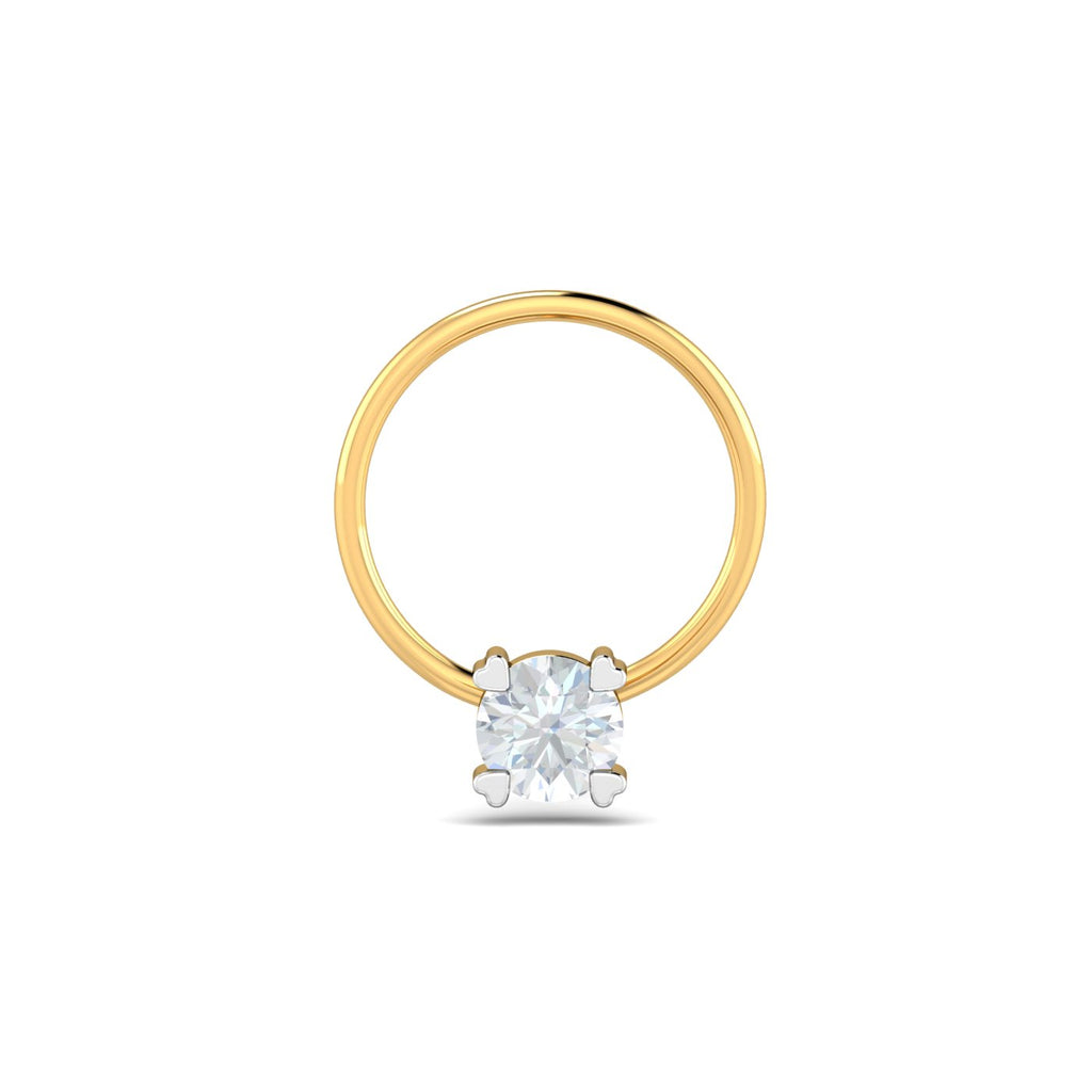 Heart Pronged Nose Pin