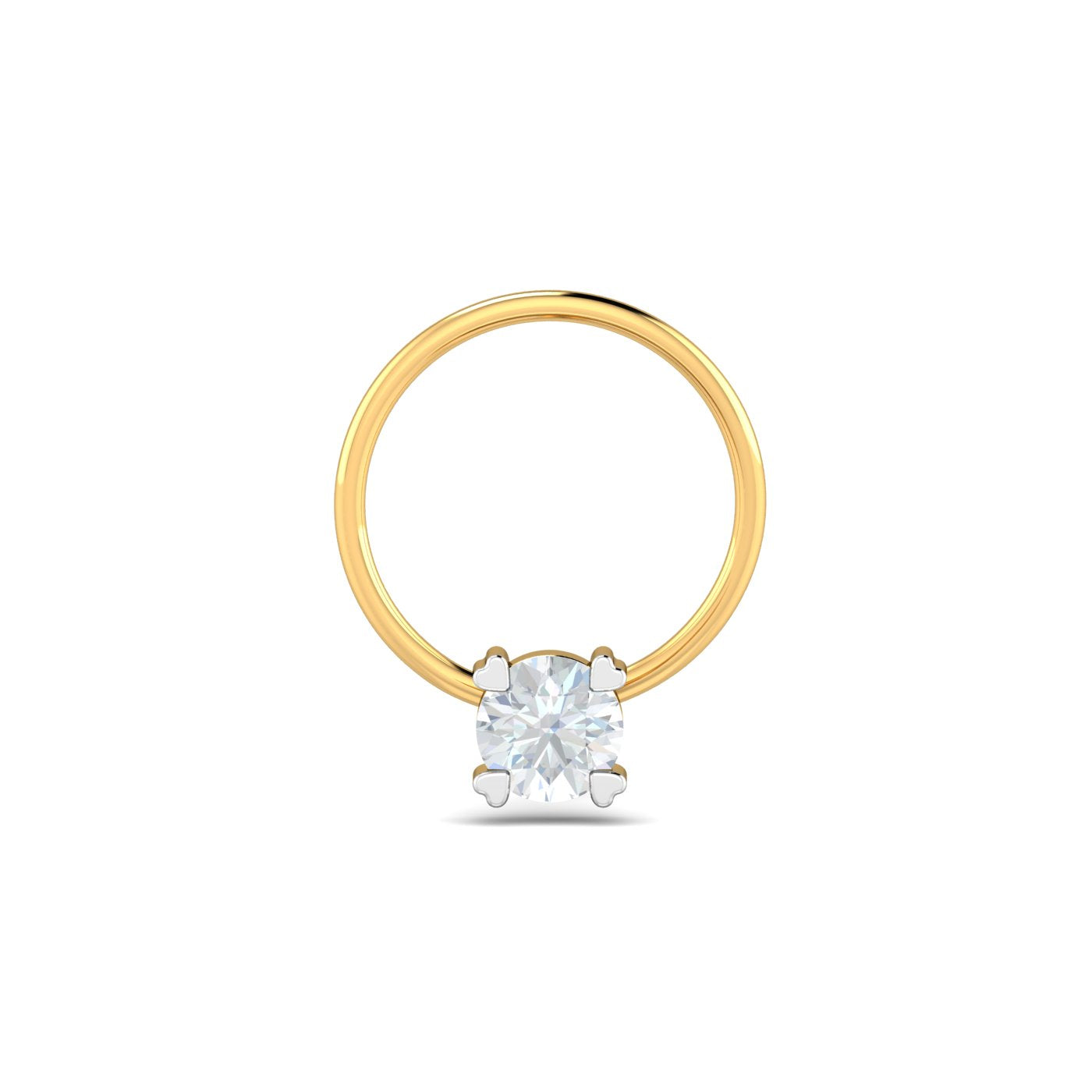 Heart Pronged Nose Pin