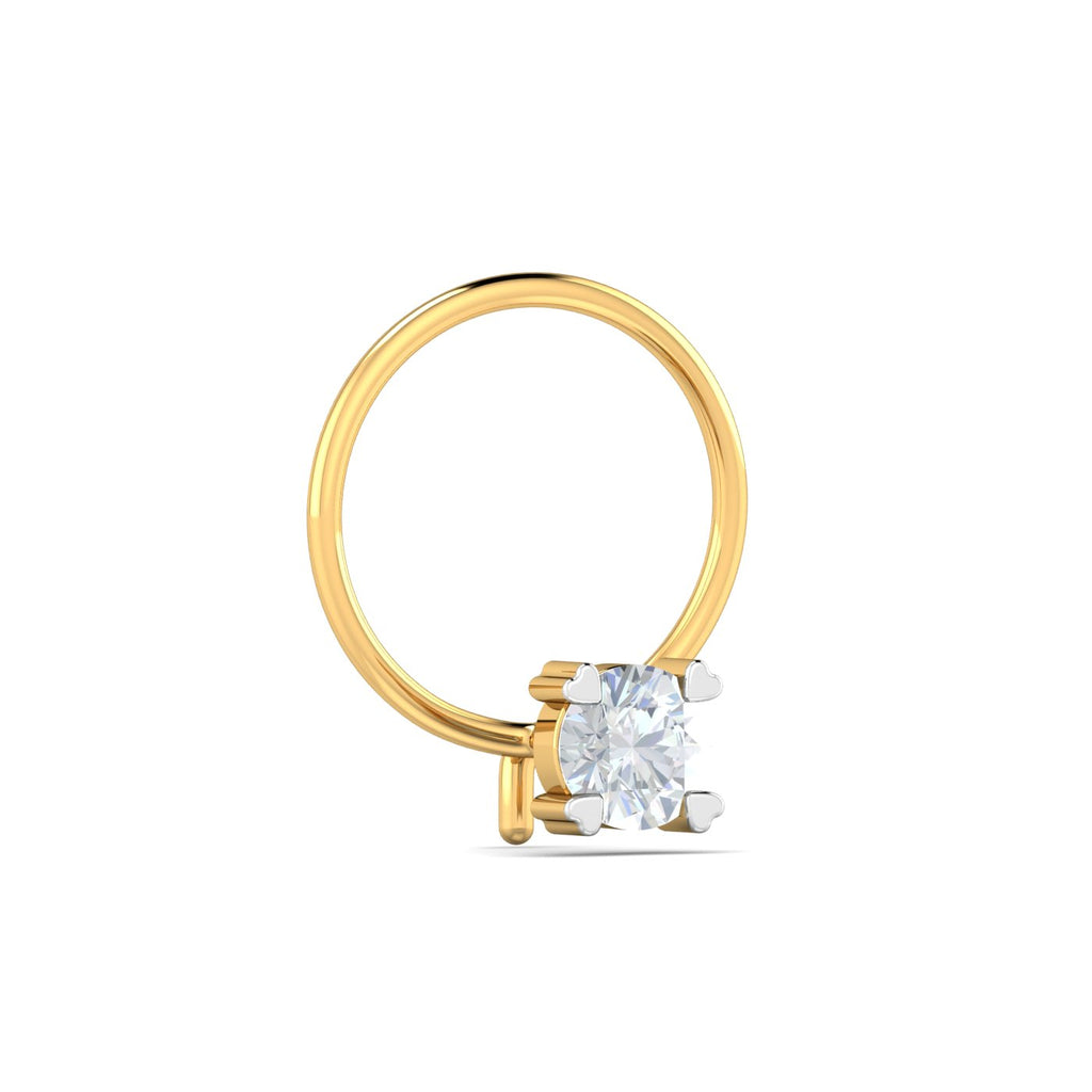 Heart Pronged Nose Pin