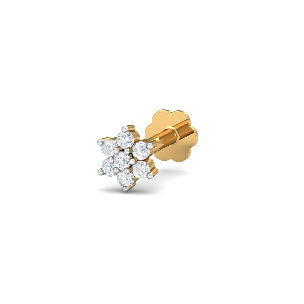 0.07 cts Gold and Diamond Nose Pin