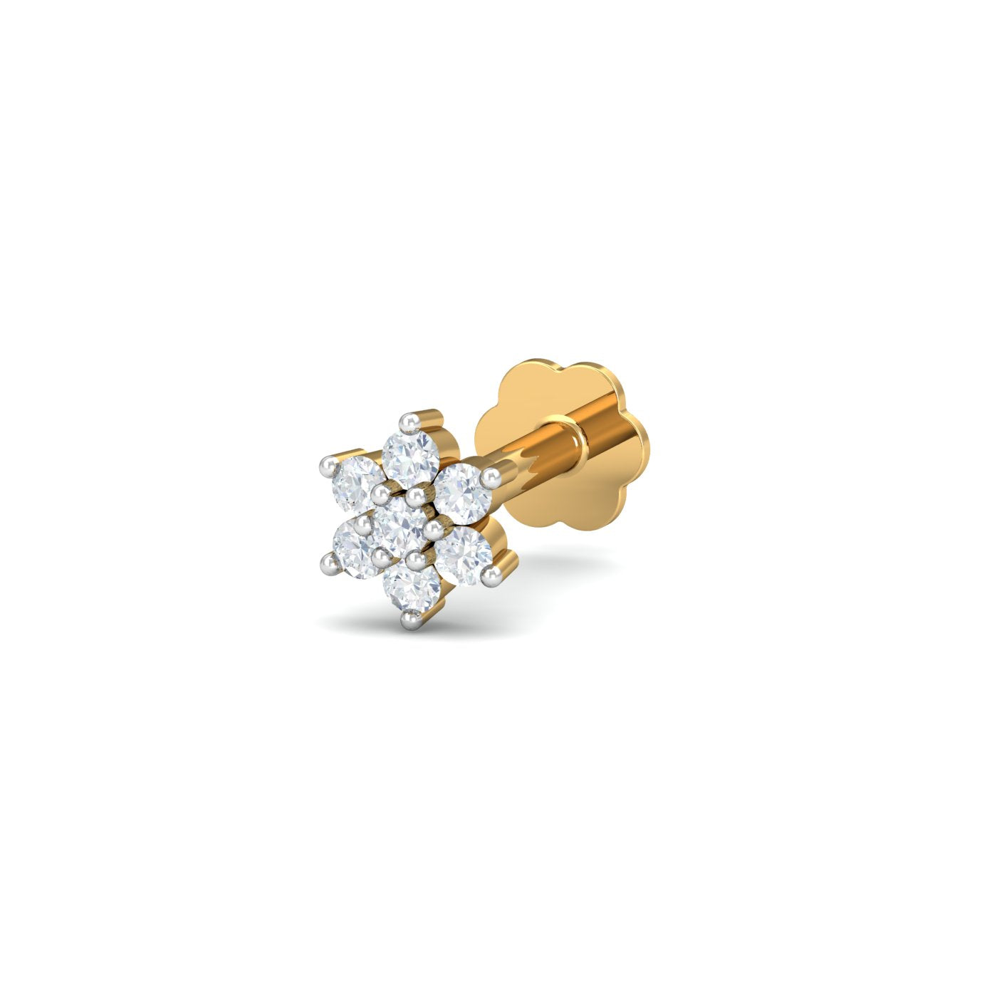 0.07 cts Gold and Diamond Nose Pin