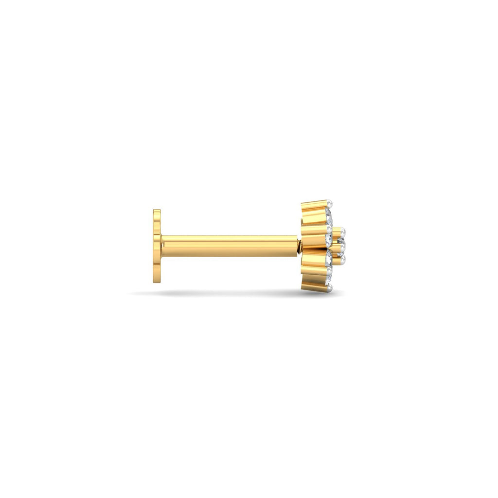 0.07 cts Gold and Diamond Nose Pin