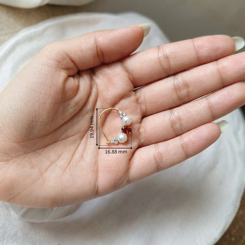 Red Ivory Diamond Nath