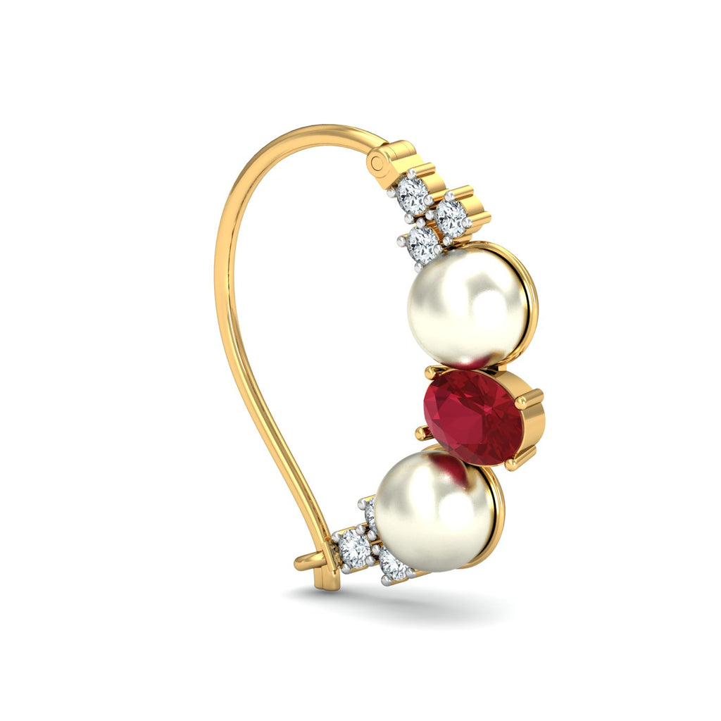 Red Ivory Diamond Nath