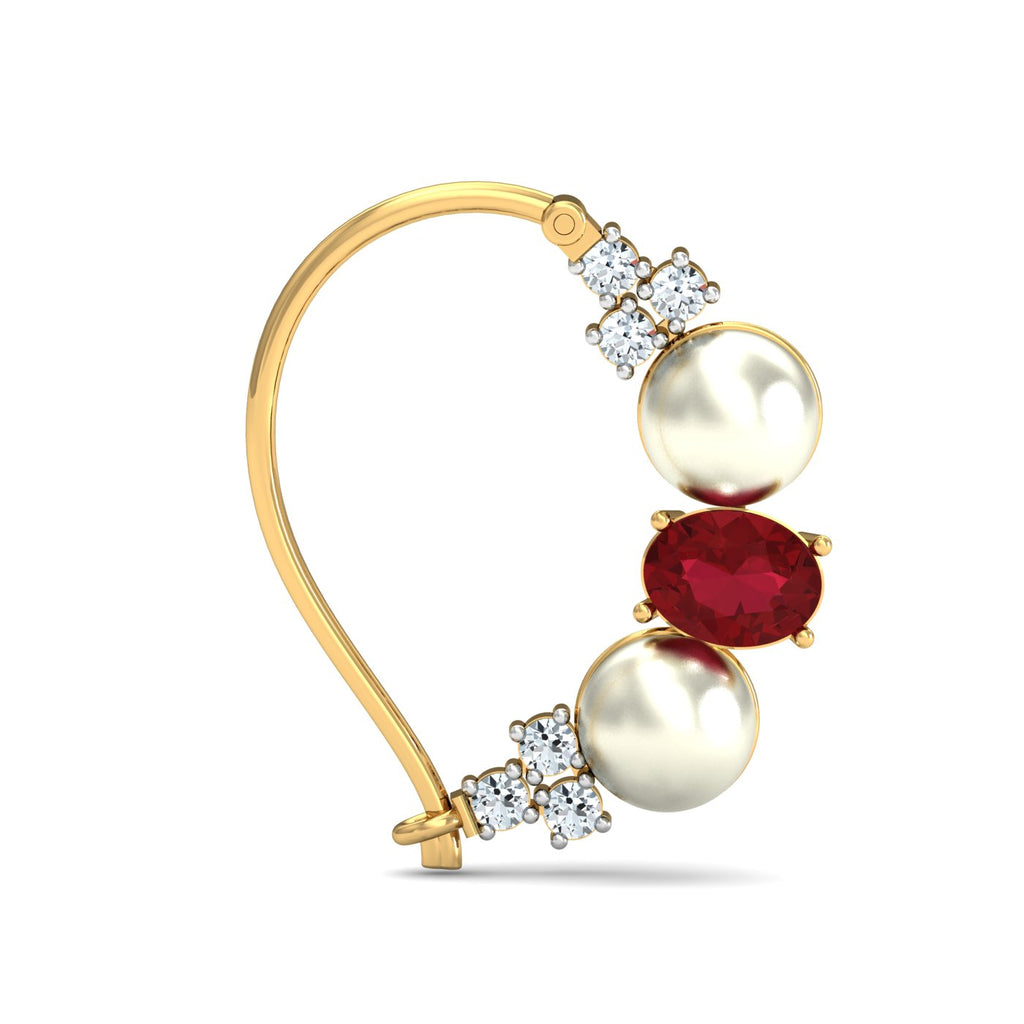 Red Ivory Diamond Nath