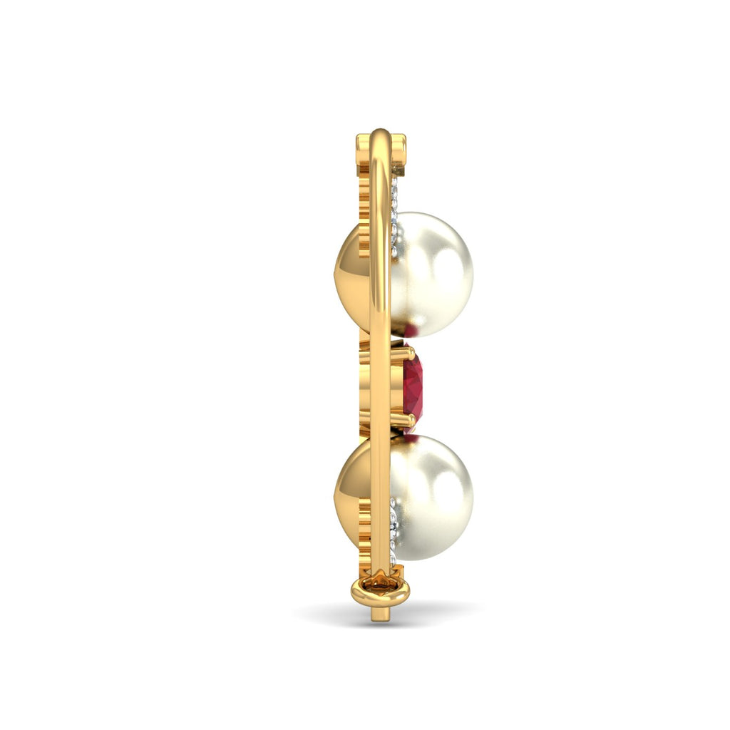 Red Ivory Diamond Nath