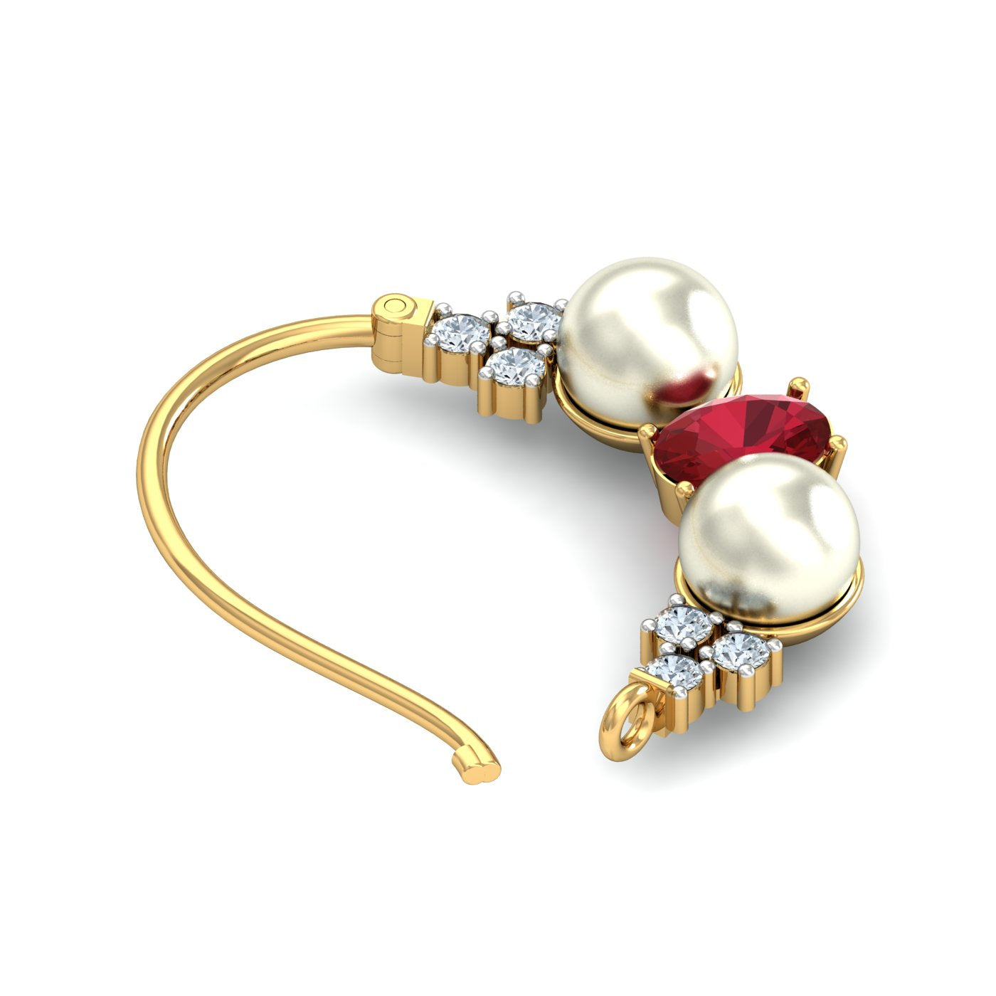 Red Ivory Diamond Nath