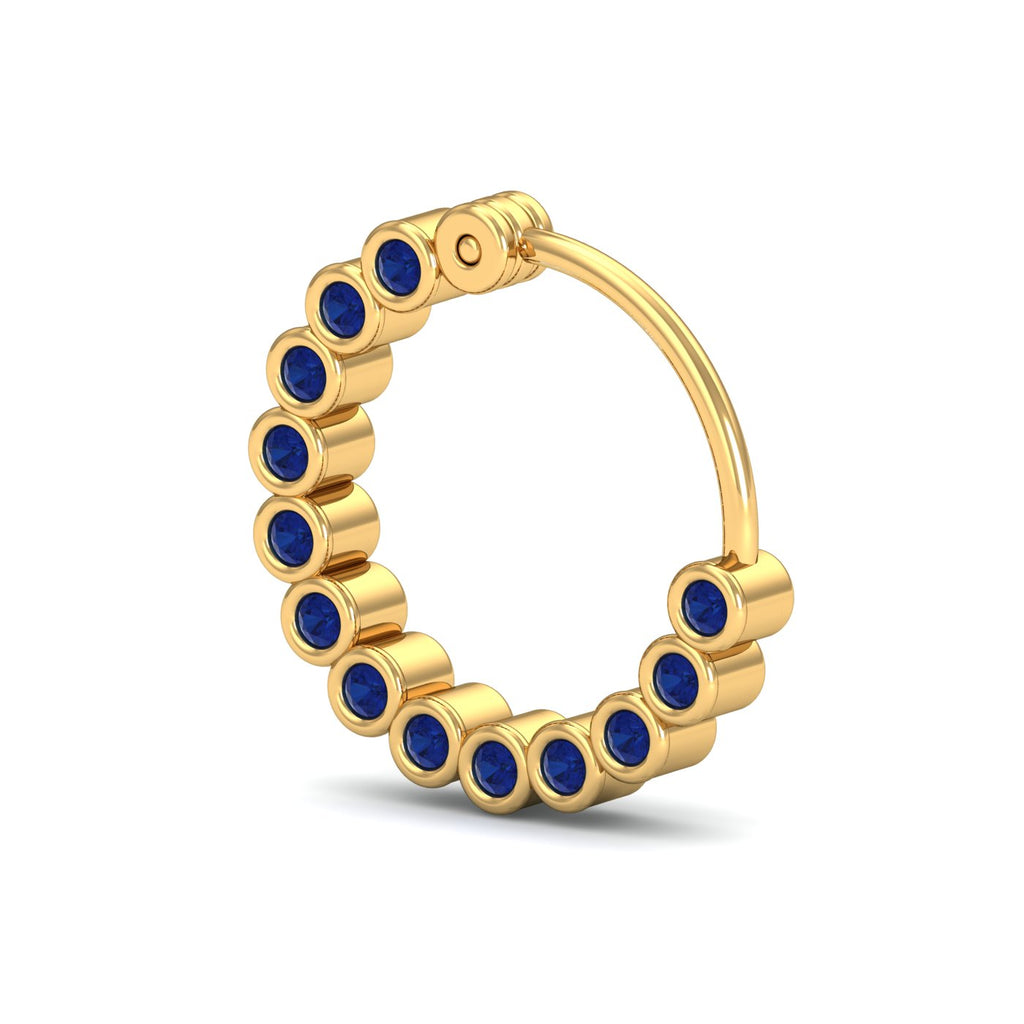 Chuks Bezel Sapphire Nose Ring (Right Side)