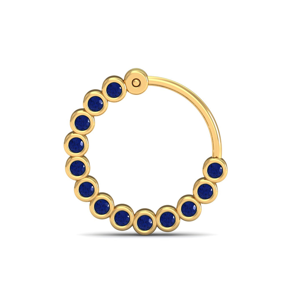 Chuks Bezel Sapphire Nose Ring (Right Side)