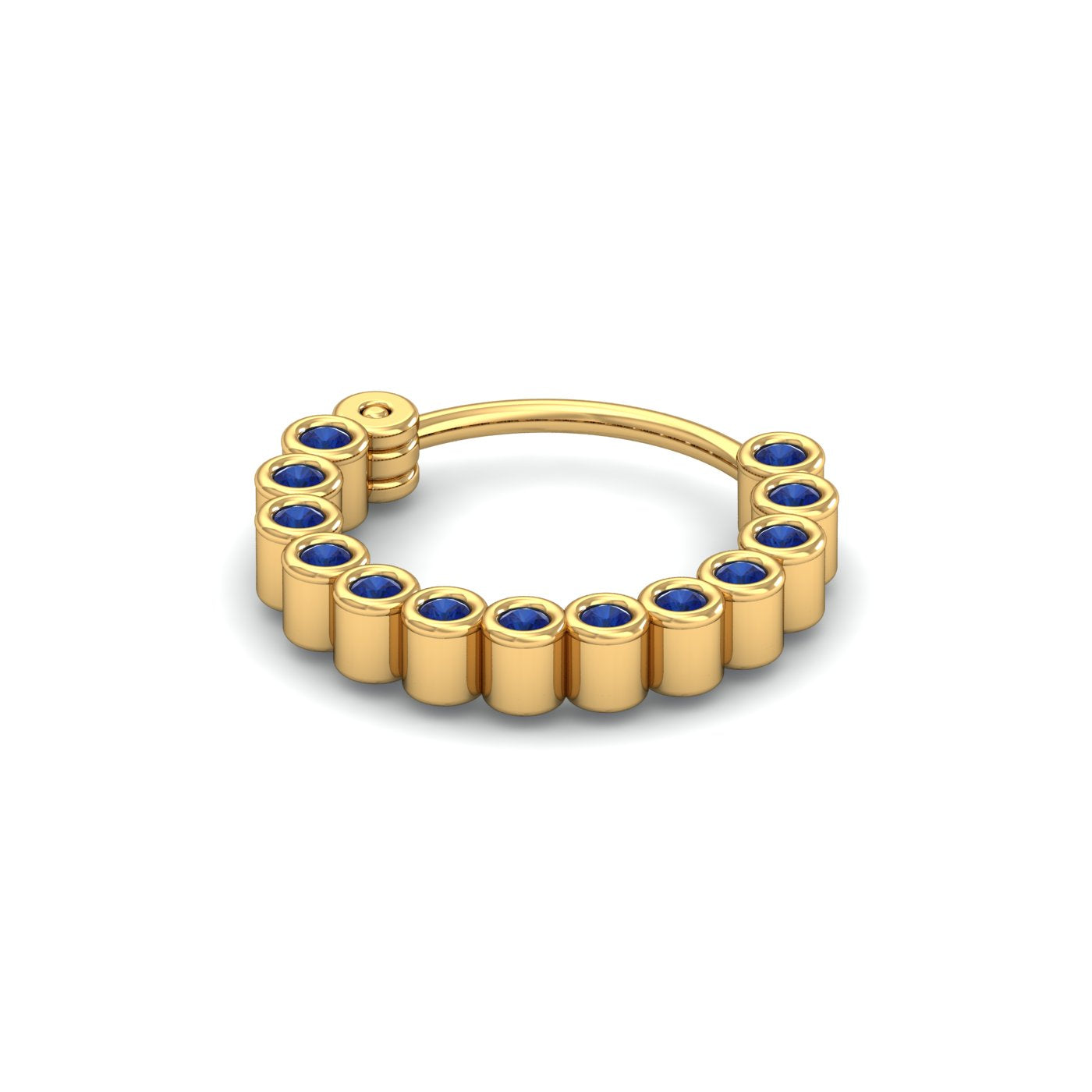 Chuks Bezel Sapphire Nose Ring (Right Side)