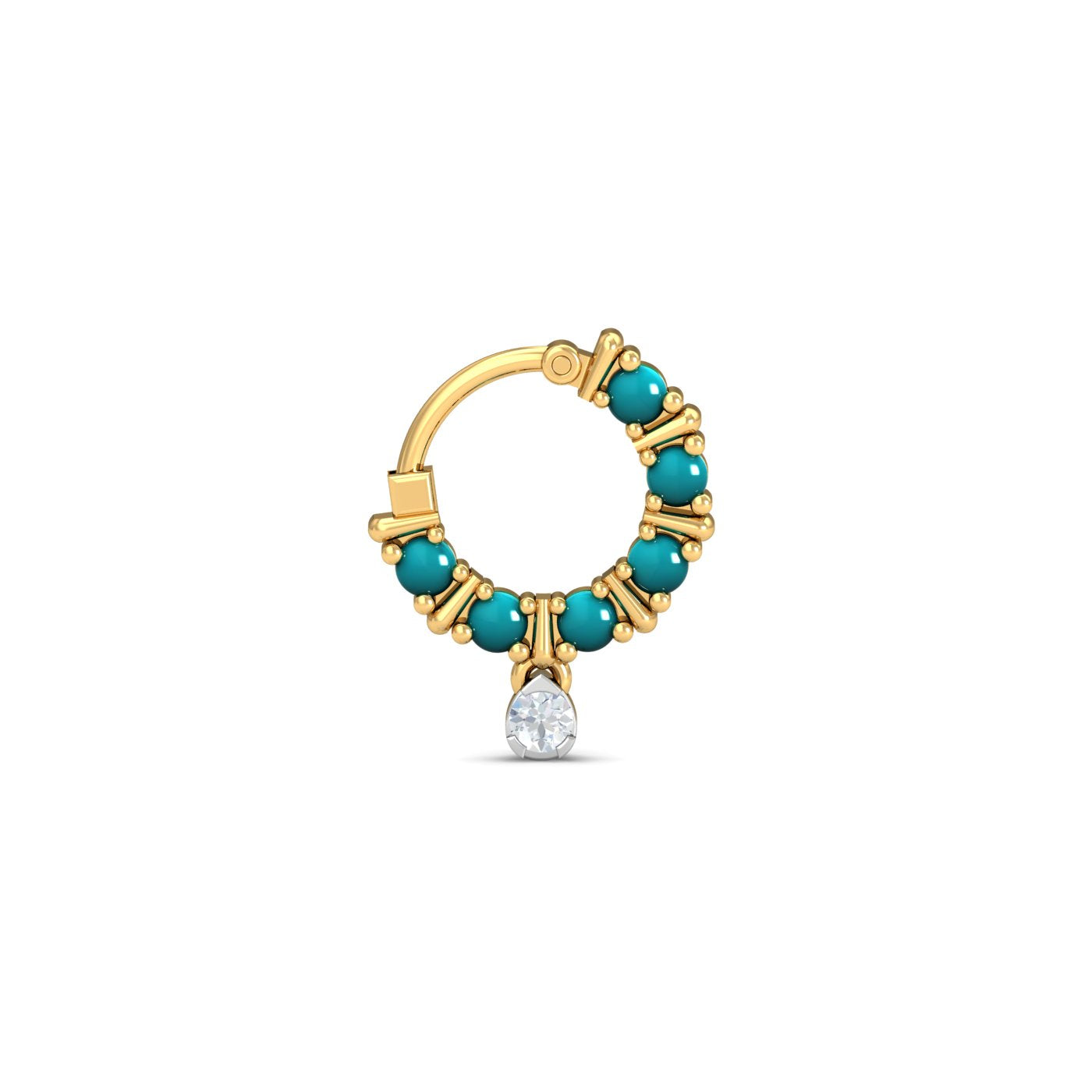 Kantha Turquoise Nose Ring