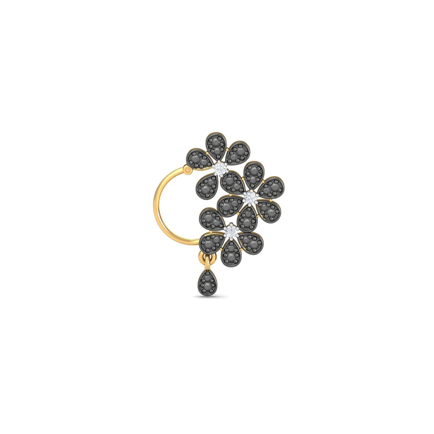 Misham Black Nose Ring (Left Side)