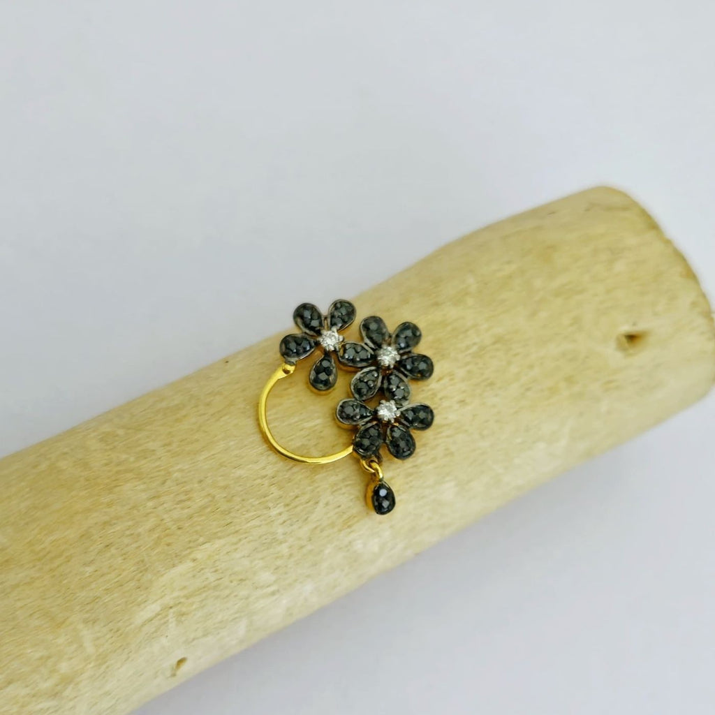 Misham Black Nose Ring (Left Side)