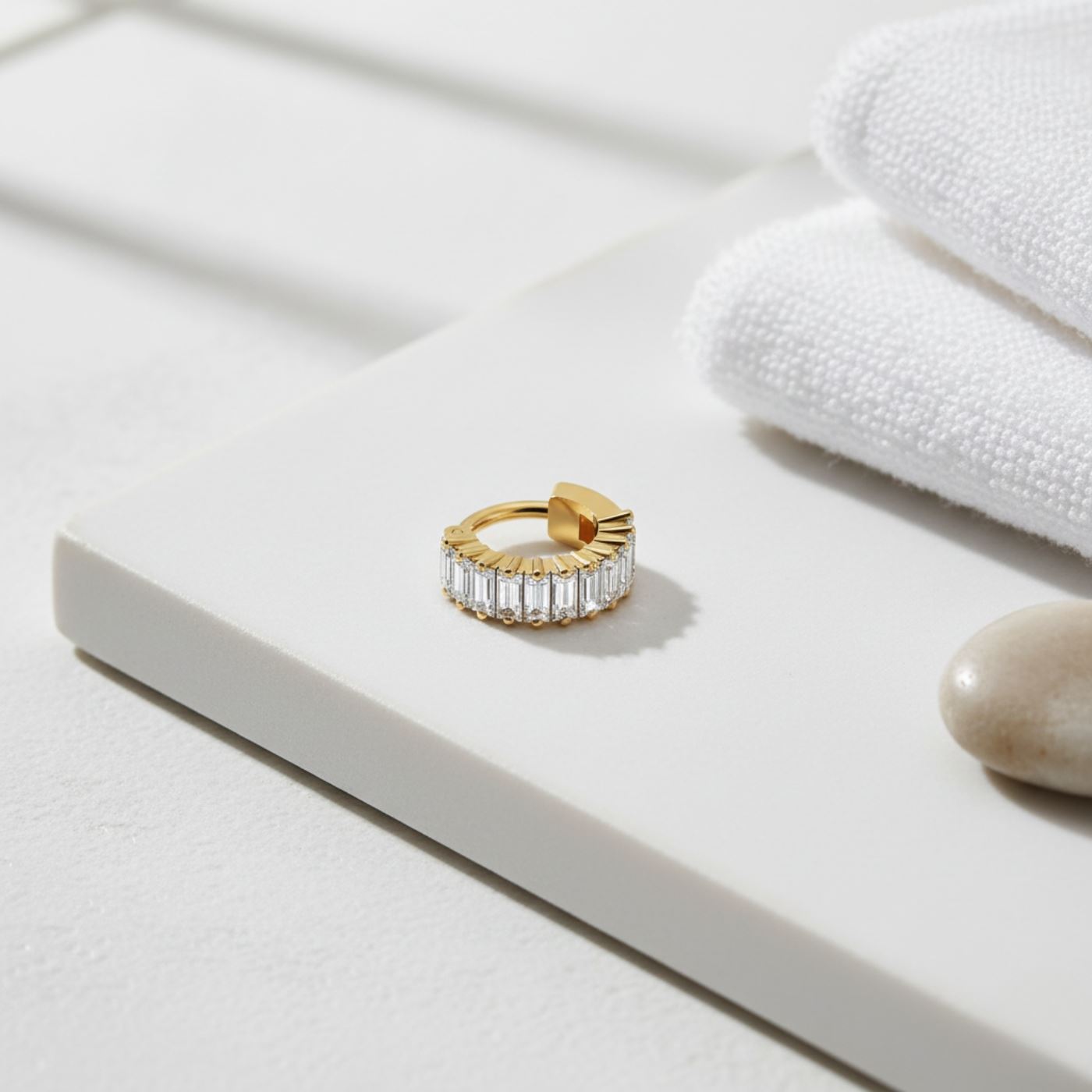 Baguette Diamond Nose Ring