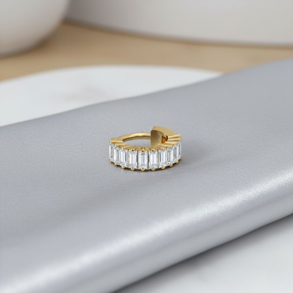 Baguette Diamond Nose Ring