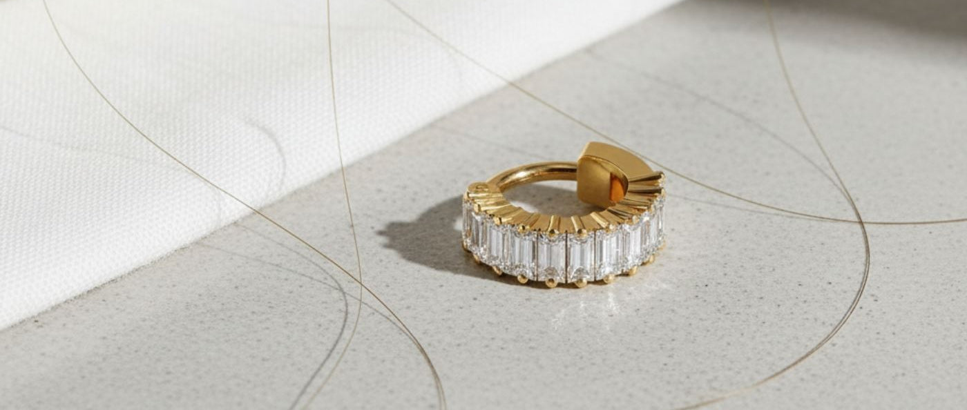 Baguette Diamond Nose Ring