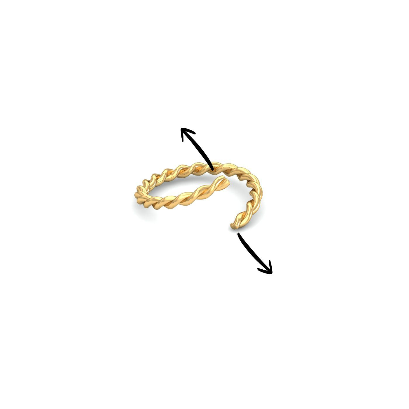 Twisted Thin Gold Nose Ring
