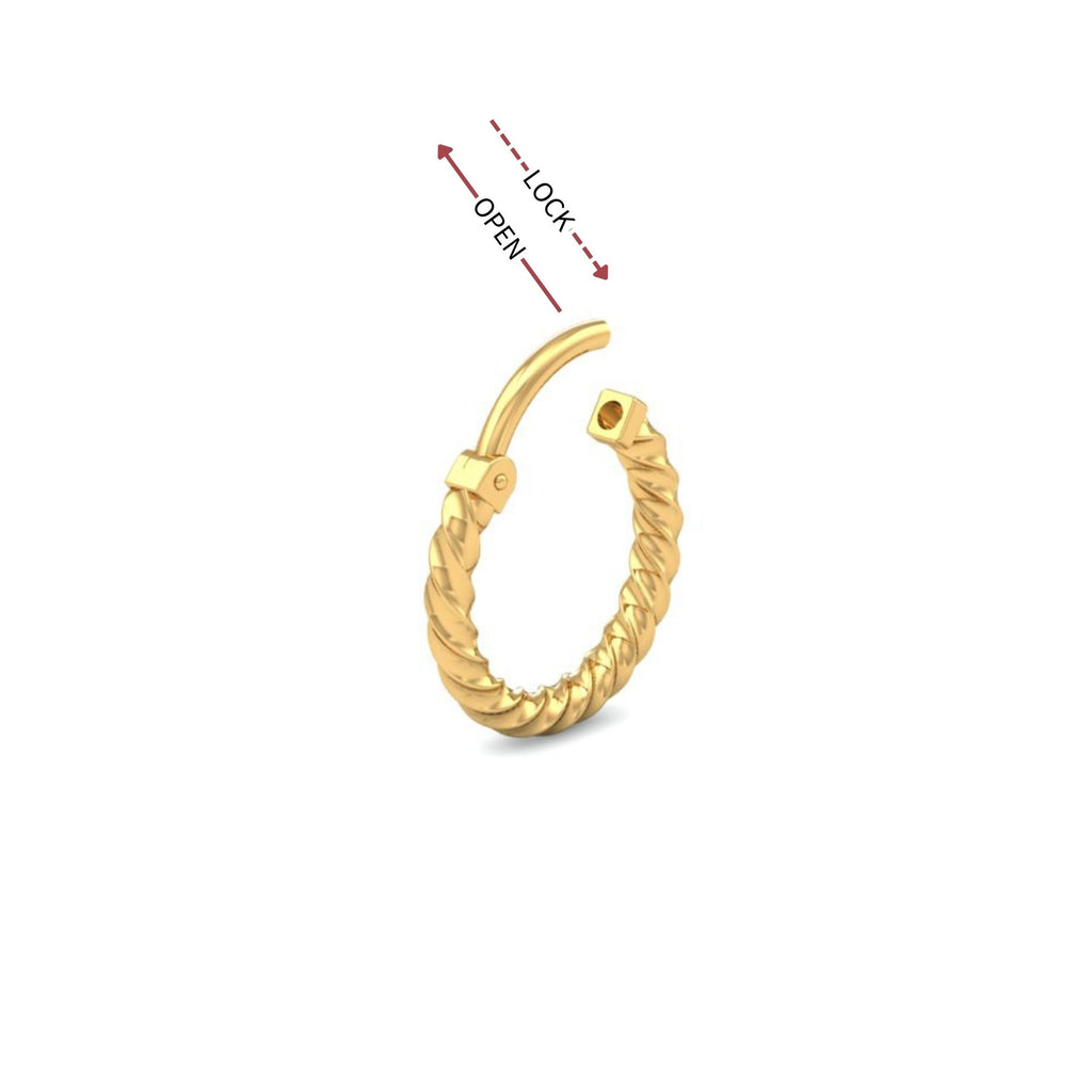 Twisted Rope Gold Nose Ring